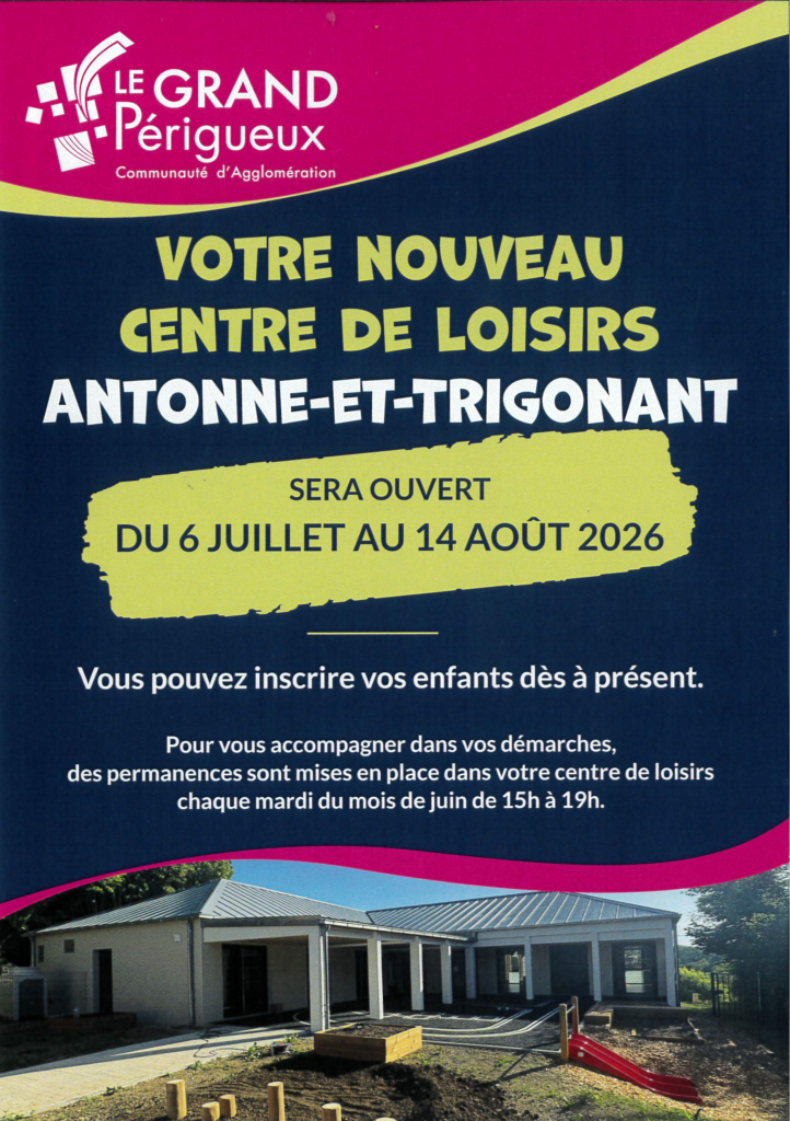 Inscription centre de loisirs Antonne et Trigonant