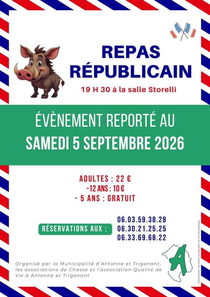 Repas républicain reporté 5 septembre